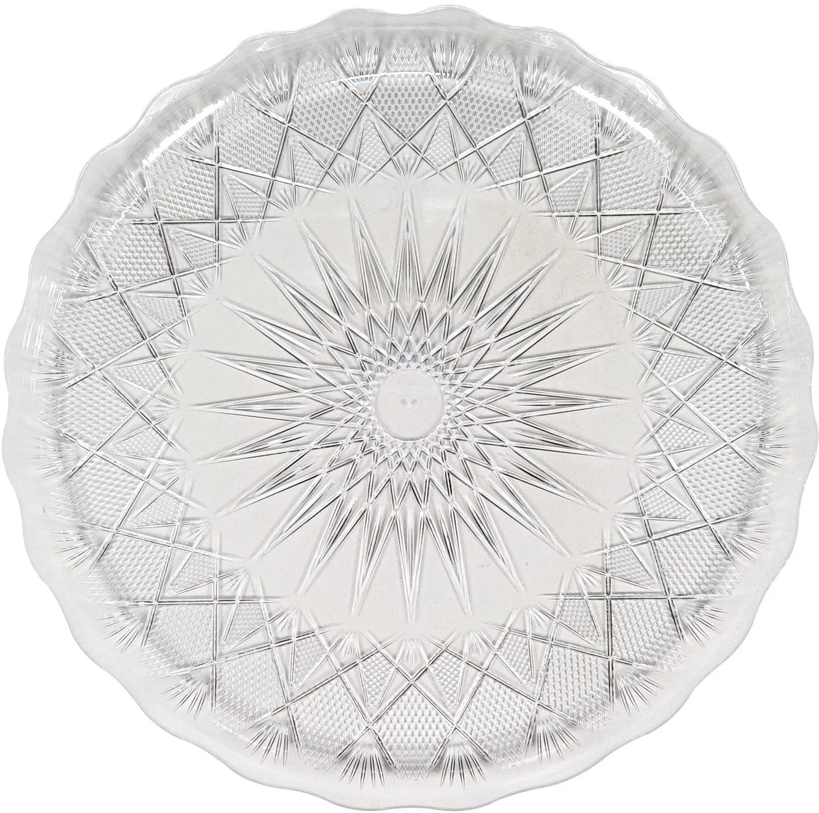 11.8" Round Tray - Clear Plastic Diamond - LHP118