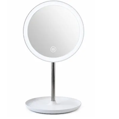 17.5*30cm pink LED vanity mirror bedside table with lamp vanity mirror bathroom desktop multi-function vanity mirror touch luminous AZ16887