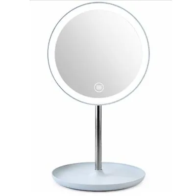 17.5*30cm pink LED vanity mirror bedside table with lamp vanity mirror bathroom desktop multi-function vanity mirror touch luminous AZ16887