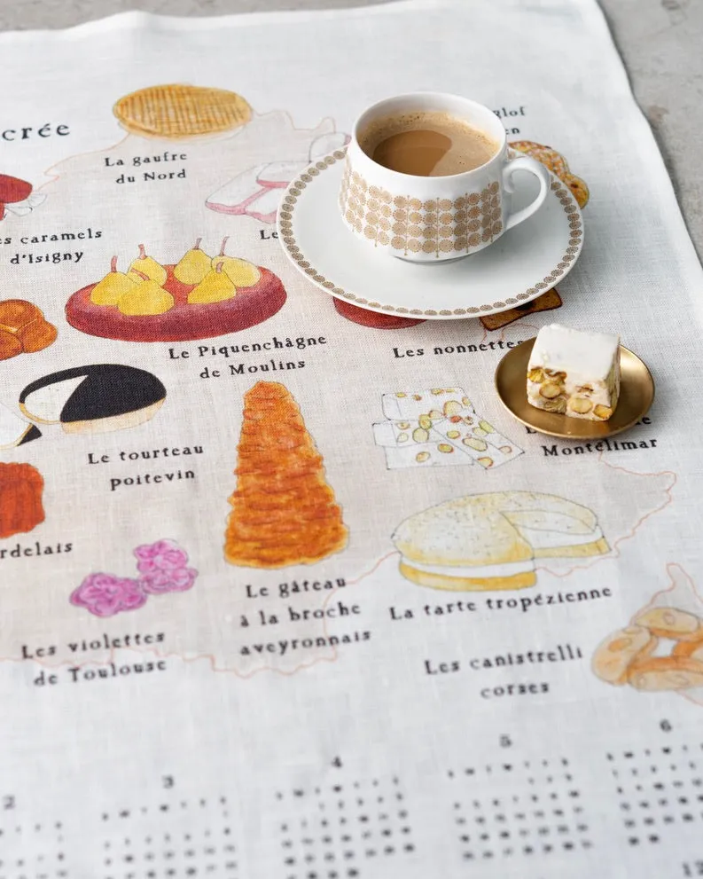 2025 Calendar Cloth: Sweets Map of France