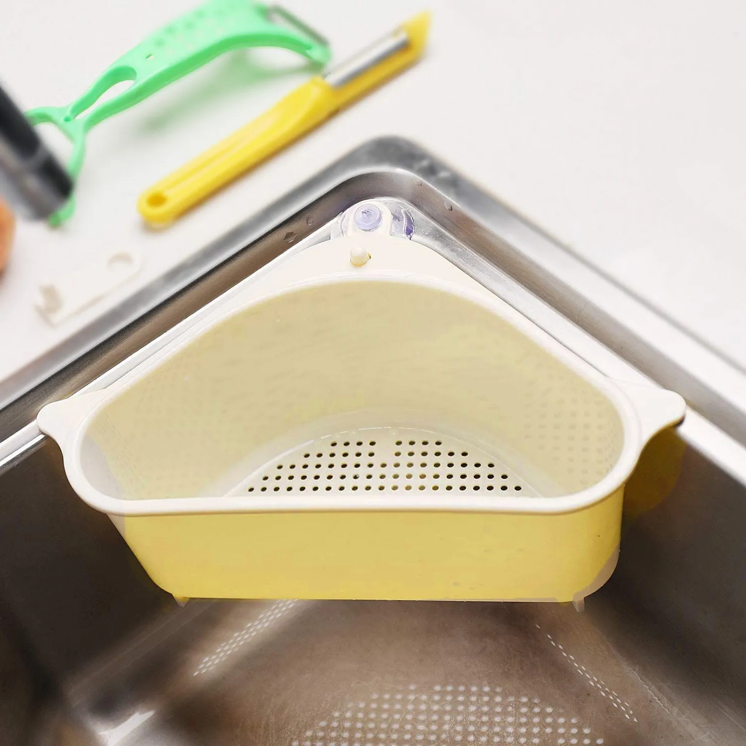 2119 Triangular Multi Functional Drainer Sink Storage Holder