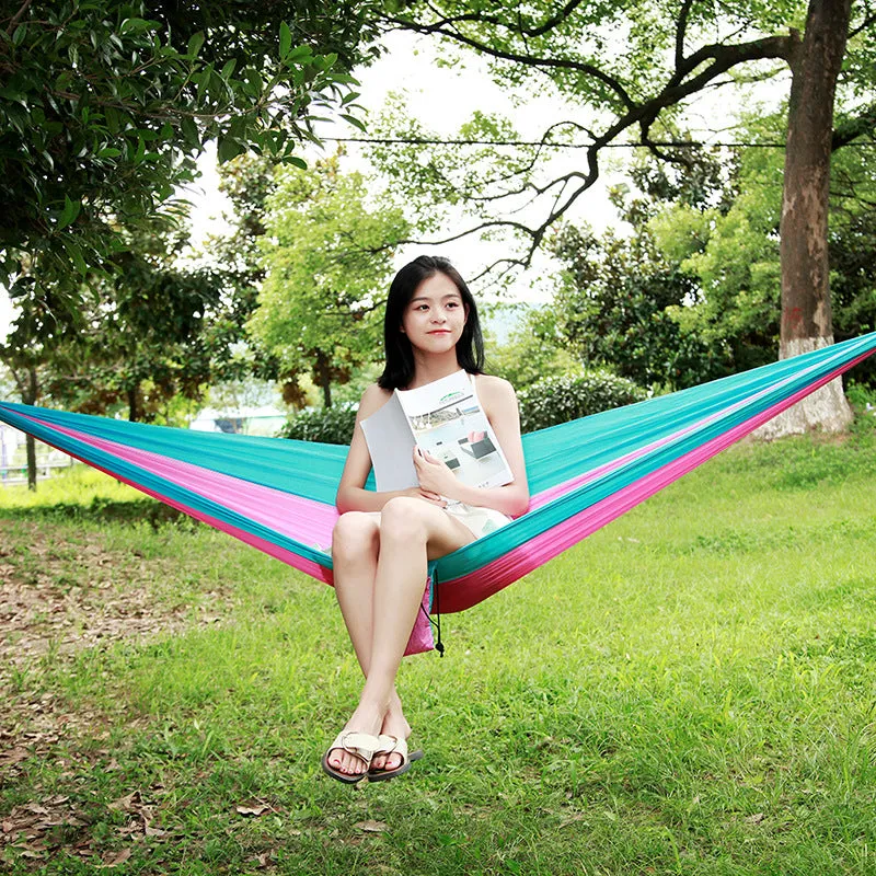 270*140cm Camping Hammock Dormitory Outdoor Leisure Parachute Cloth Super Lightweight Quick-Drying Nylon