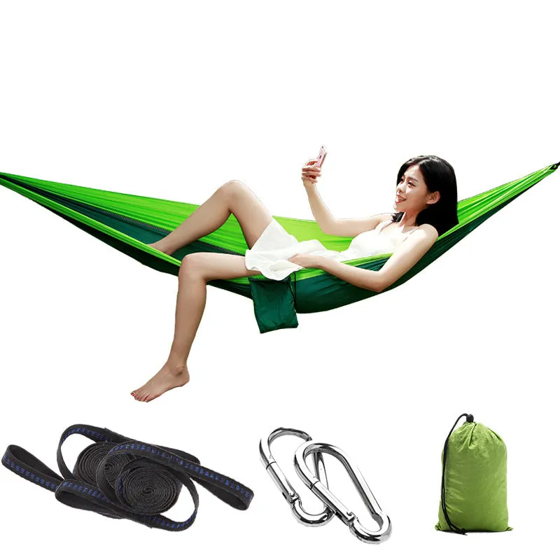 270*140cm Camping Hammock Dormitory Outdoor Leisure Parachute Cloth Super Lightweight Quick-Drying Nylon