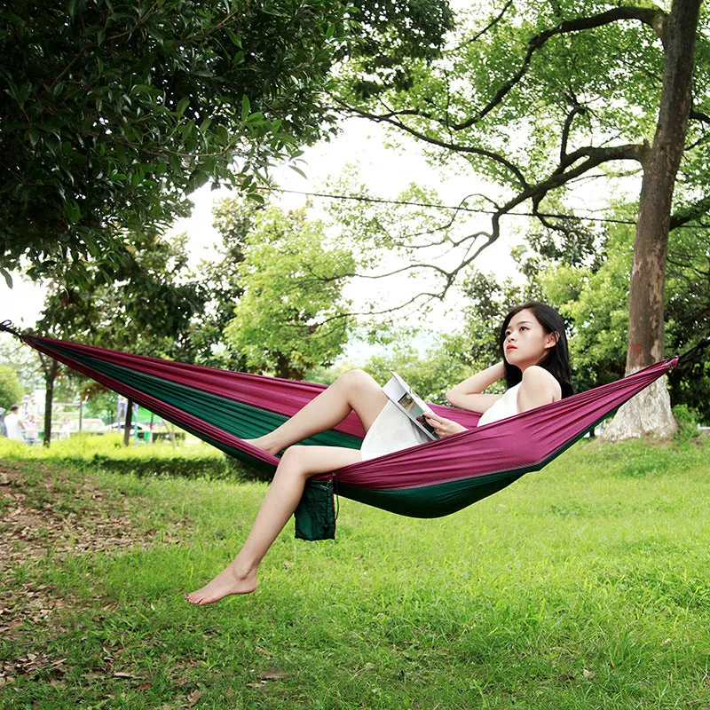 270*140cm Camping Hammock Dormitory Outdoor Leisure Parachute Cloth Super Lightweight Quick-Drying Nylon