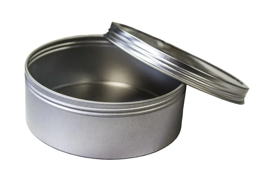 8oz Round Steel Tin Container - Screw Top