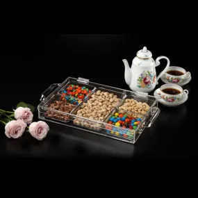 Acrylic Laser Serving Tray Flip Cover / 5 Compartments