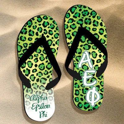 Alpha Epsilon Phi Cheetah Print Flip Flops - SBL100 - SUB