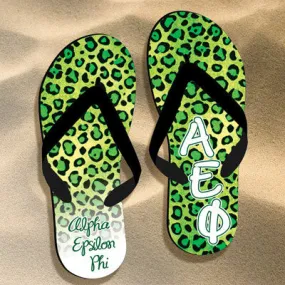 Alpha Epsilon Phi Cheetah Print Flip Flops - SBL100 - SUB