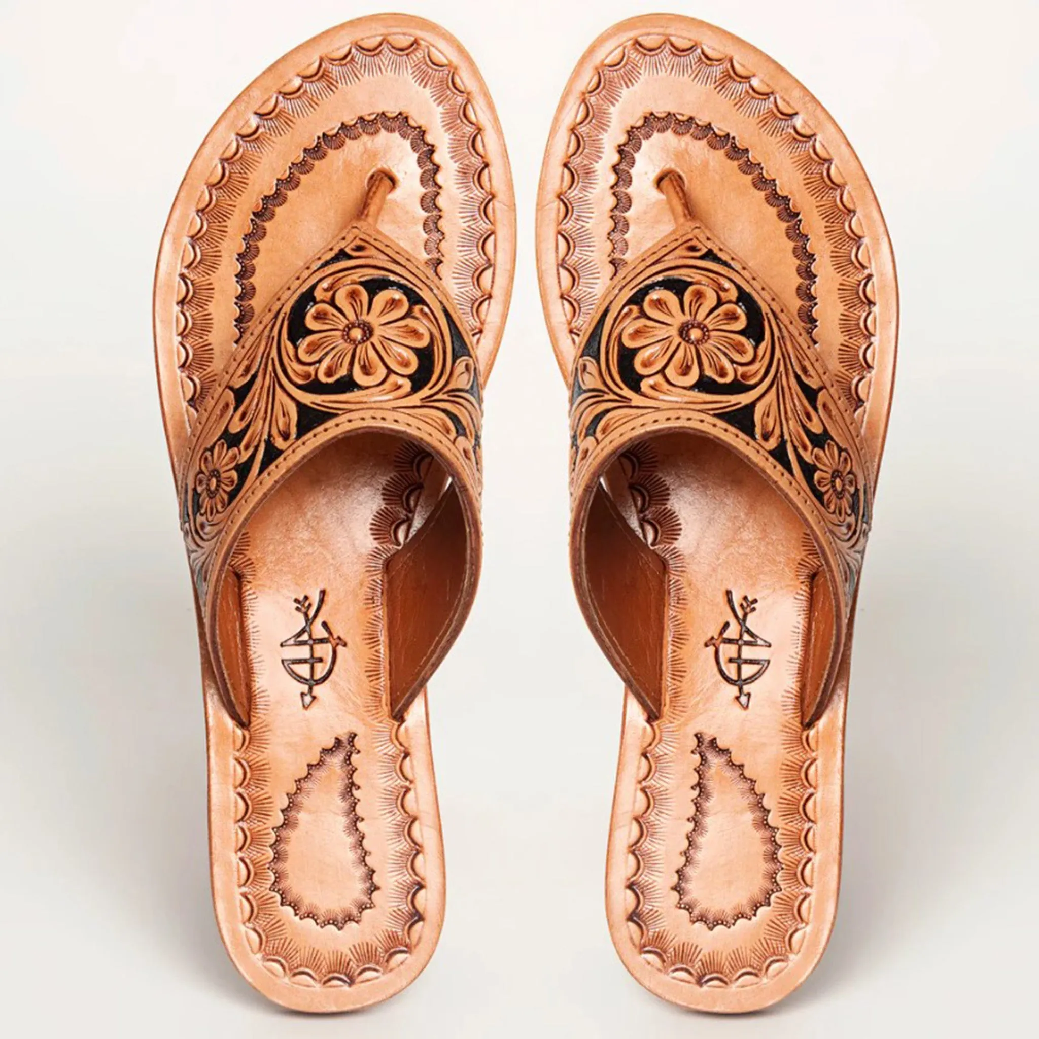 American Darling Tooled Leather Flip Flop