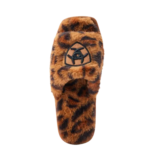 Ariat Ladies Cozy Fuzzy Leopard Print Square Toe Slippers AR2697-214