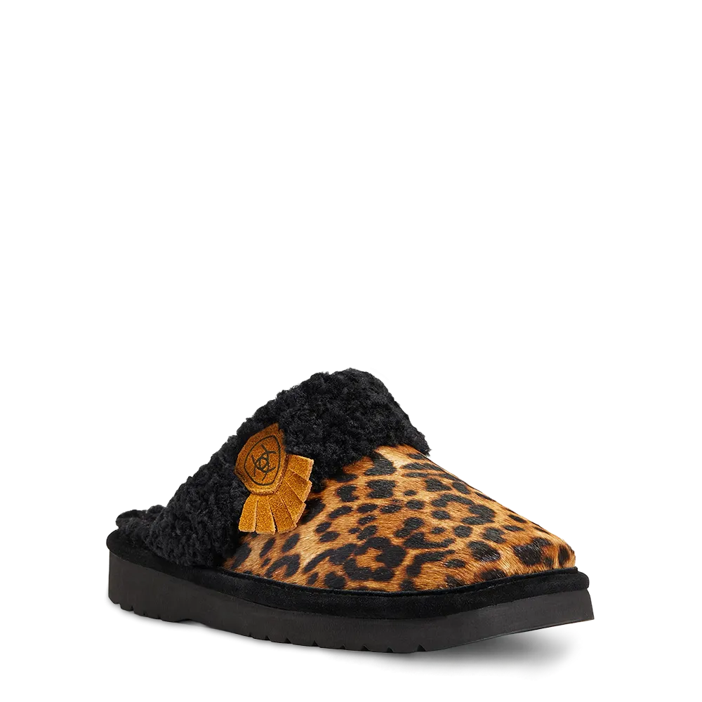 Ariat Ladies Jackie Square Toe Cheetah Hair On Slippers 10039061