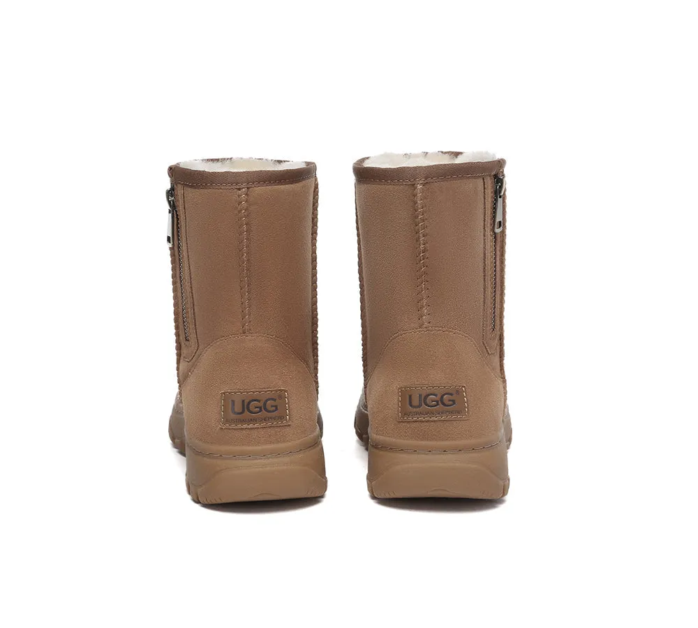 AUSTRALIAN SHEPHERD® UGG Boots Sheepskin Wool Zipper Short Outdoor