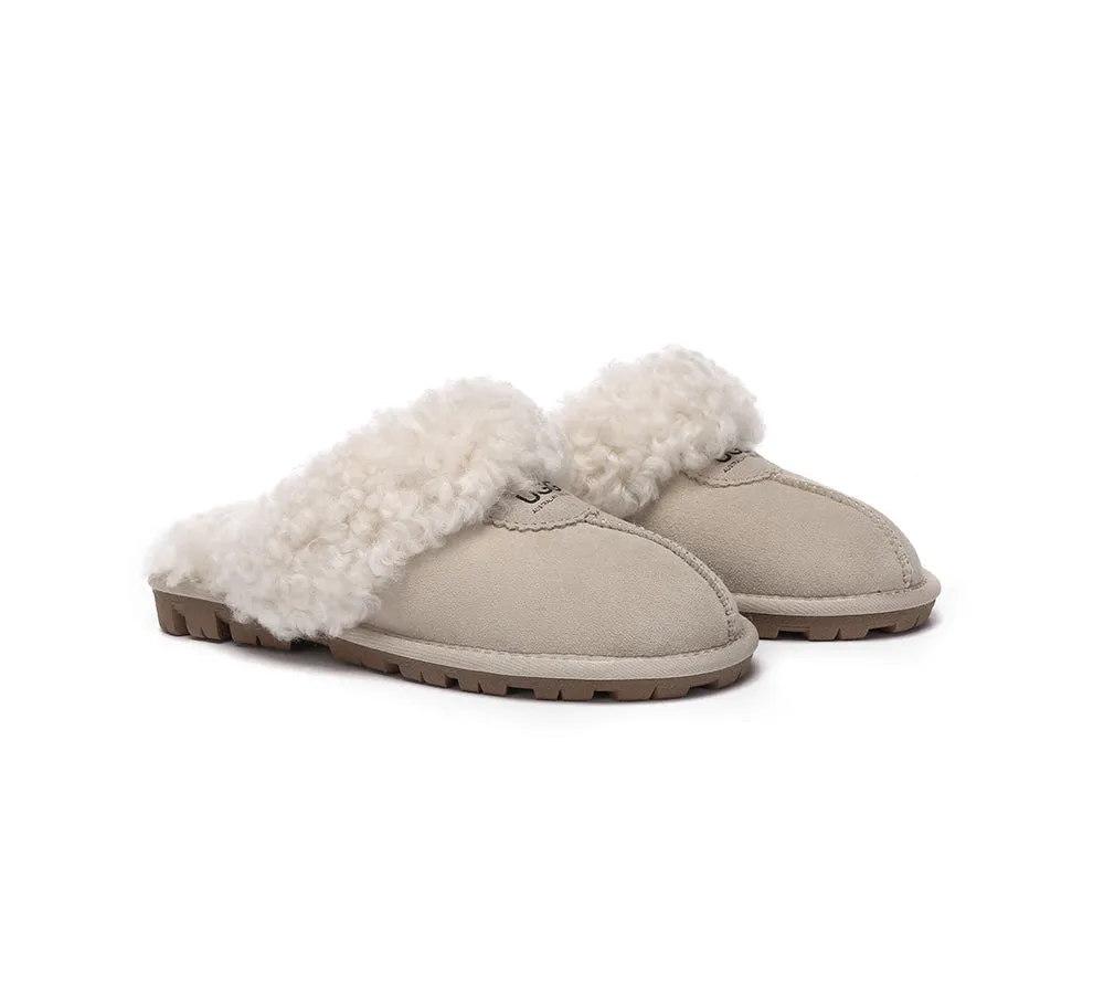 AUSTRALIAN SHEPHERD® UGG Double Faced Sheepskin Wool Slippers Waffle Curly