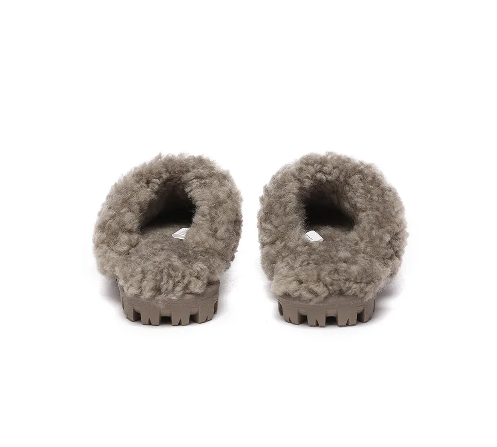 AUSTRALIAN SHEPHERD® UGG Double Faced Sheepskin Wool Slippers Waffle Curly