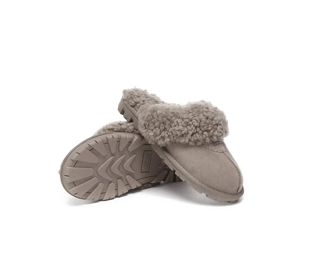 AUSTRALIAN SHEPHERD® UGG Double Faced Sheepskin Wool Slippers Waffle Curly