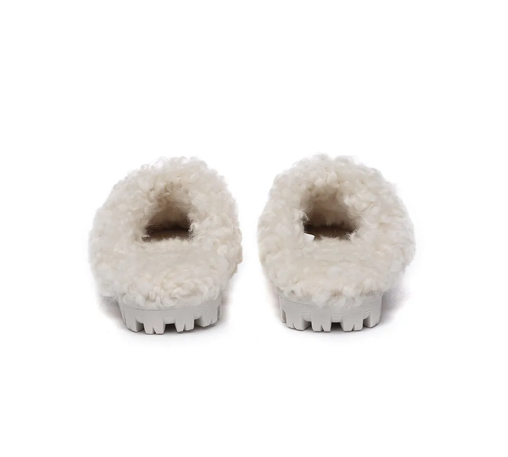 AUSTRALIAN SHEPHERD® UGG Double Faced Sheepskin Wool Slippers Waffle Curly