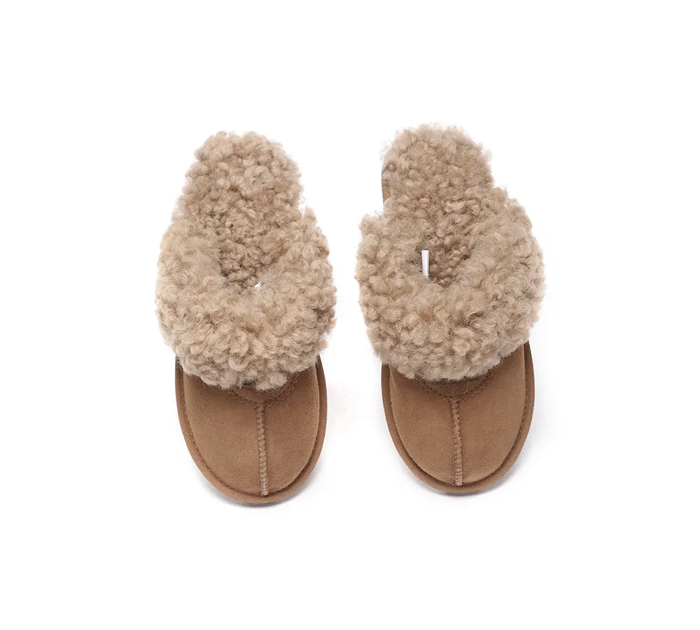 AUSTRALIAN SHEPHERD® UGG Double Faced Sheepskin Wool Slippers Waffle Curly