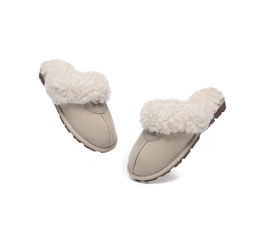 AUSTRALIAN SHEPHERD® UGG Double Faced Sheepskin Wool Slippers Waffle Curly