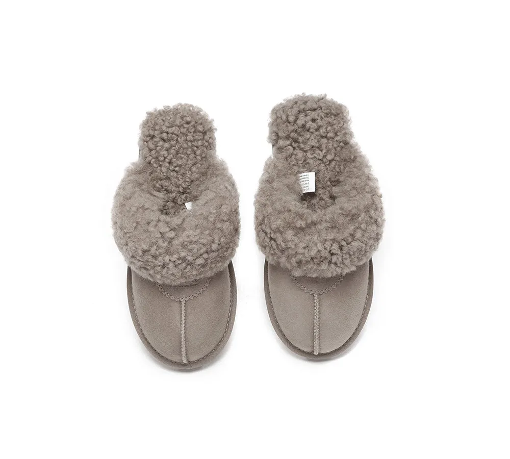 AUSTRALIAN SHEPHERD® UGG Double Faced Sheepskin Wool Slippers Waffle Curly