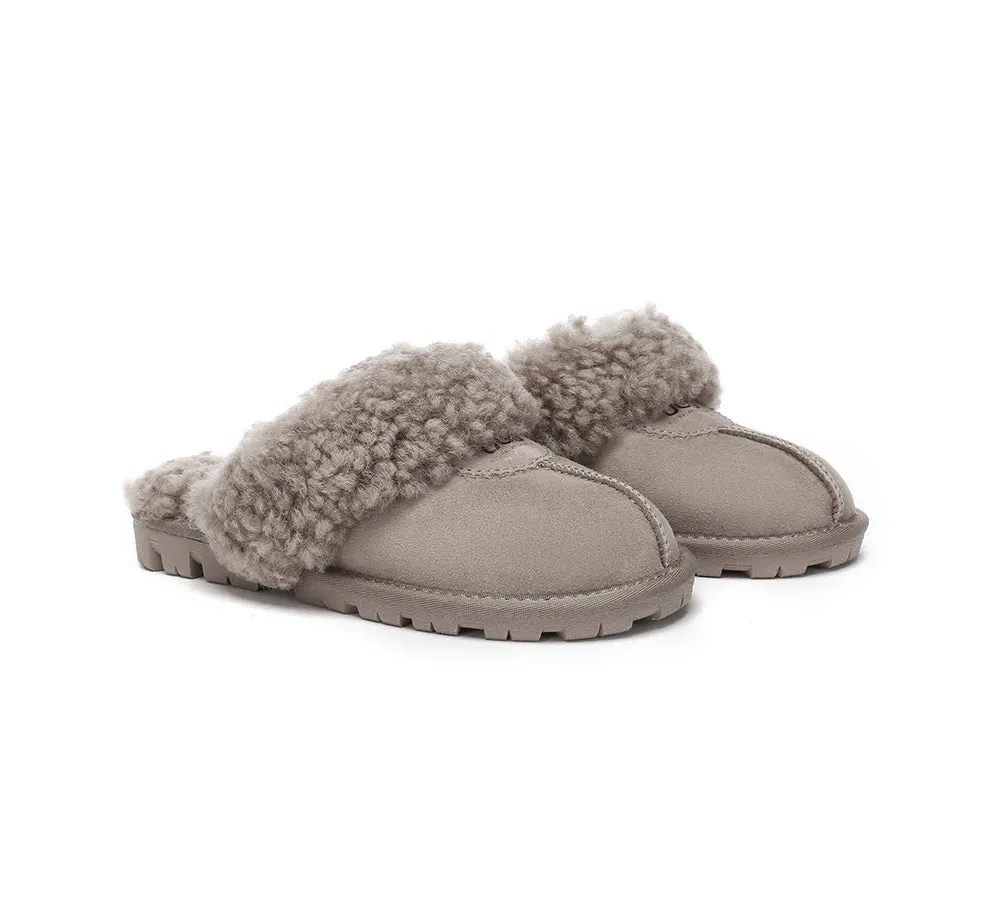 AUSTRALIAN SHEPHERD® UGG Double Faced Sheepskin Wool Slippers Waffle Curly