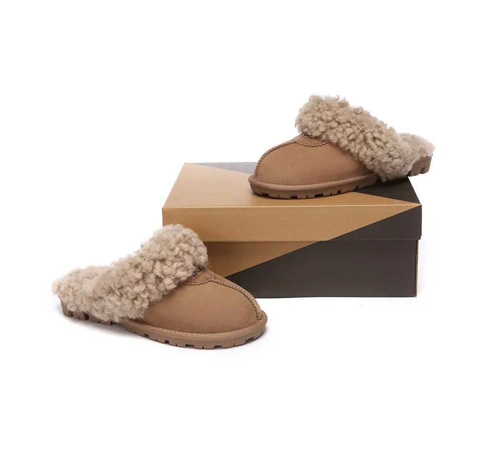 AUSTRALIAN SHEPHERD® UGG Double Faced Sheepskin Wool Slippers Waffle Curly