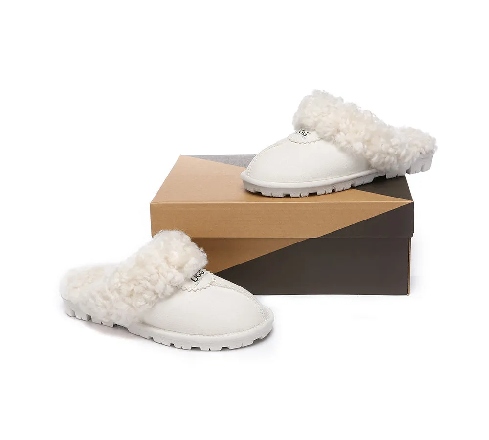 AUSTRALIAN SHEPHERD® UGG Double Faced Sheepskin Wool Slippers Waffle Curly