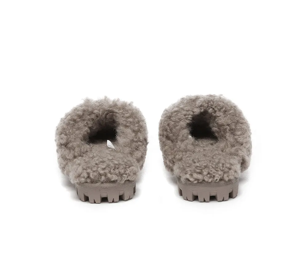 AUSTRALIAN SHEPHERD® UGG Double Faced Sheepskin Wool Slippers Waffle Curly