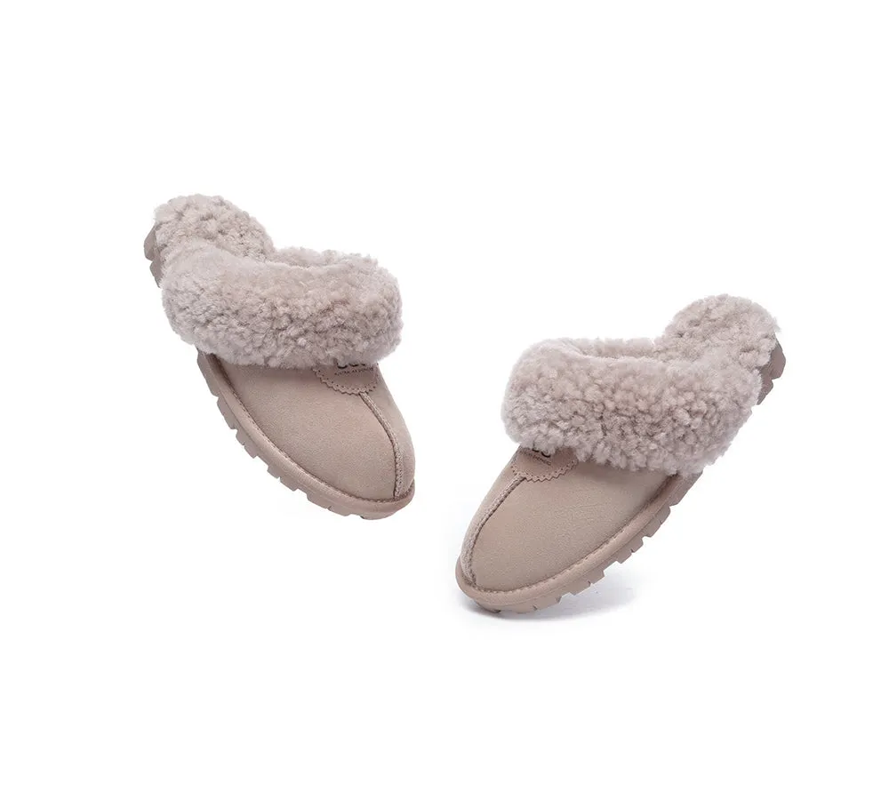 AUSTRALIAN SHEPHERD® UGG Double Faced Sheepskin Wool Slippers Waffle Curly