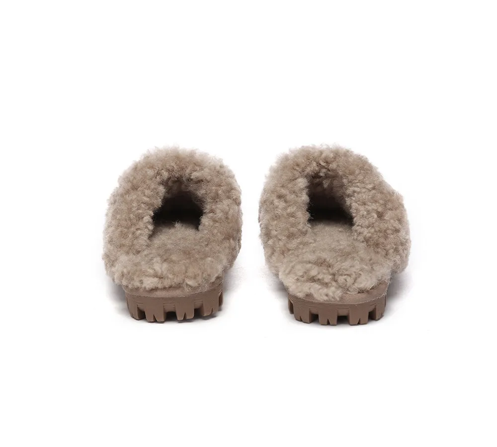 AUSTRALIAN SHEPHERD® UGG Double Faced Sheepskin Wool Slippers Waffle Curly