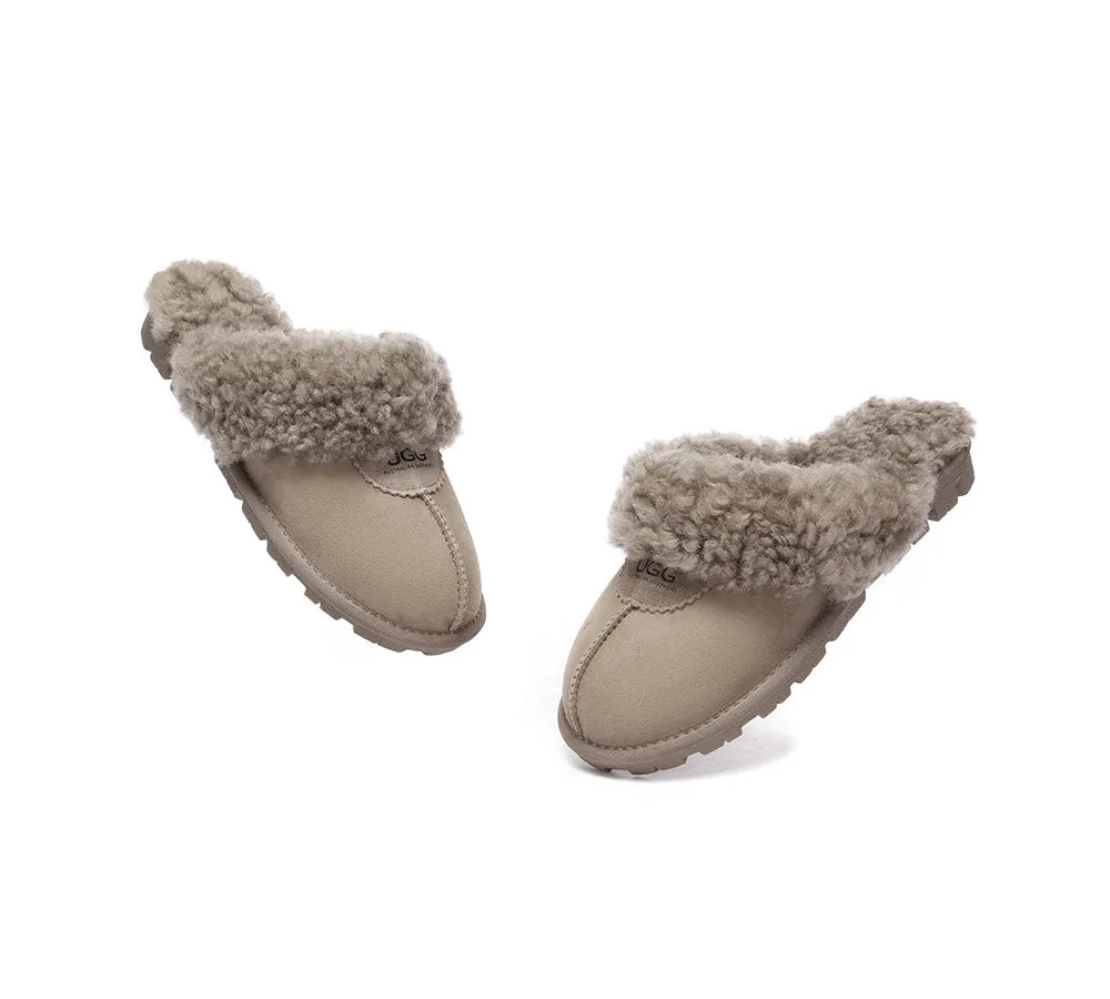 AUSTRALIAN SHEPHERD® UGG Double Faced Sheepskin Wool Slippers Waffle Curly