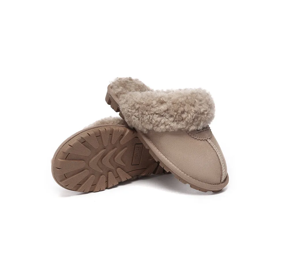 AUSTRALIAN SHEPHERD® UGG Double Faced Sheepskin Wool Slippers Waffle Curly