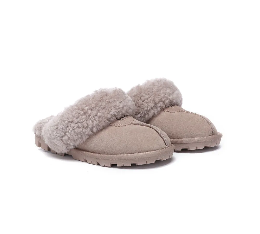 AUSTRALIAN SHEPHERD® UGG Double Faced Sheepskin Wool Slippers Waffle Curly