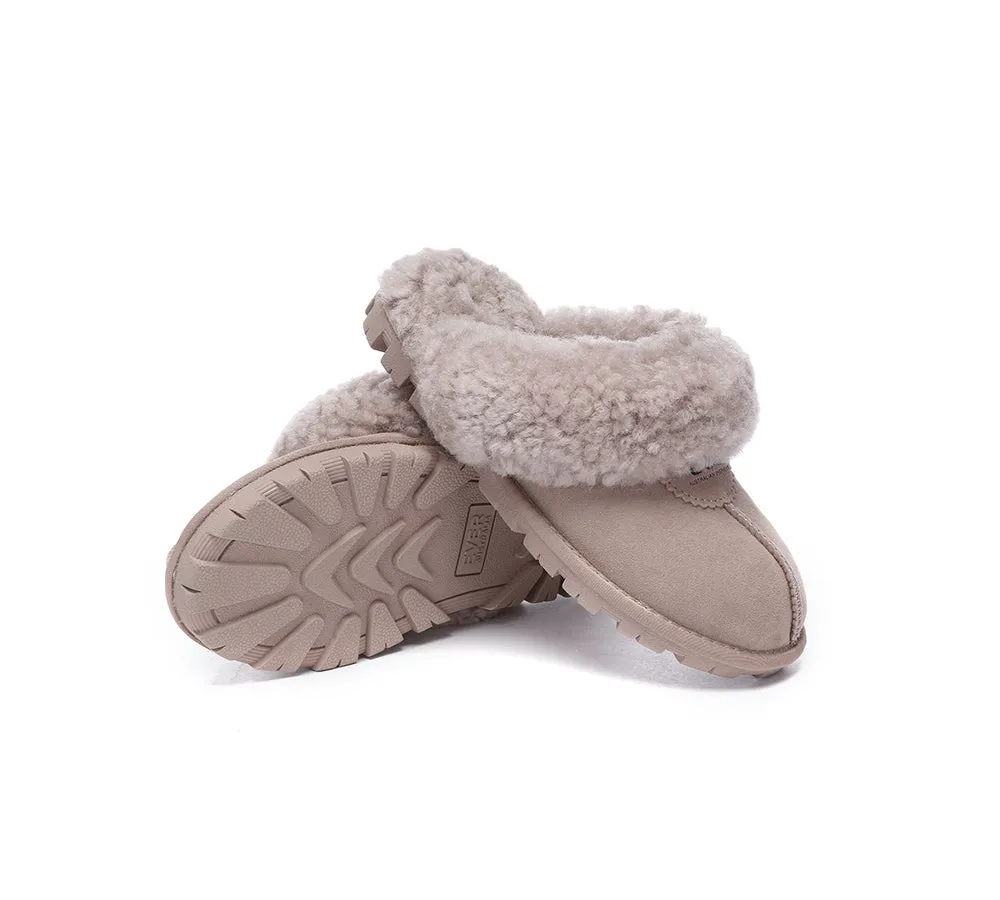 AUSTRALIAN SHEPHERD® UGG Double Faced Sheepskin Wool Slippers Waffle Curly