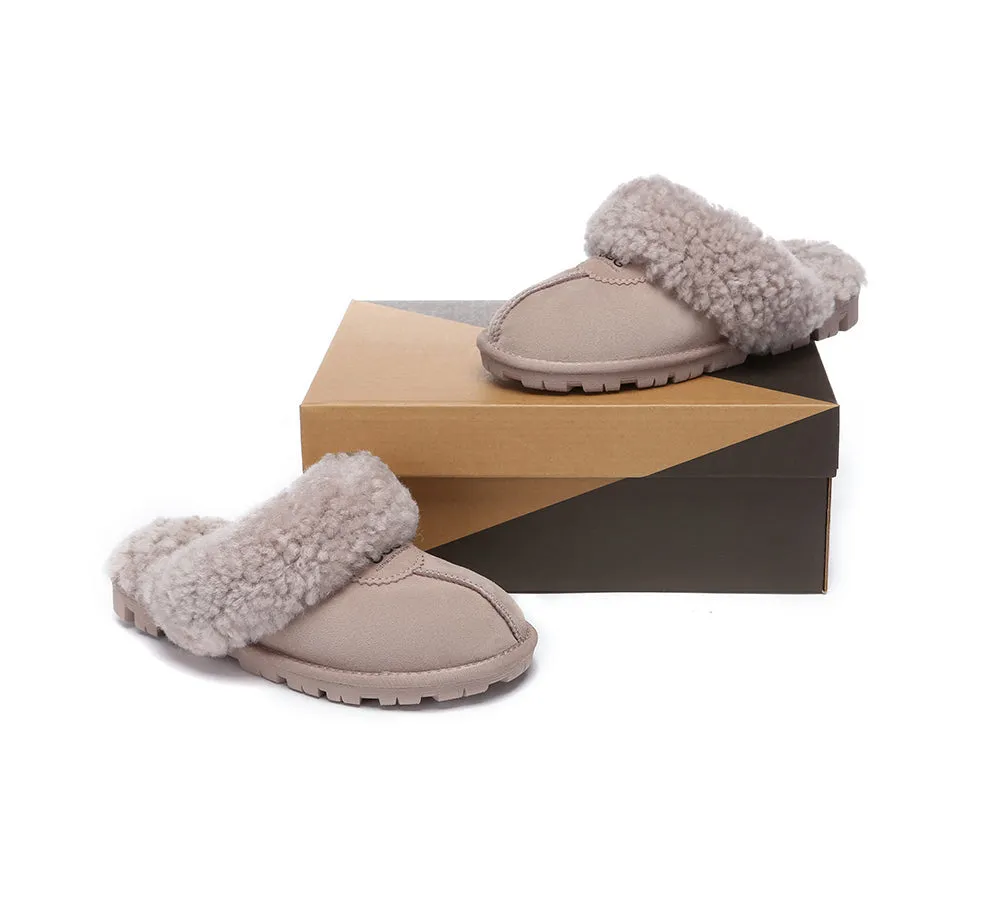 AUSTRALIAN SHEPHERD® UGG Double Faced Sheepskin Wool Slippers Waffle Curly