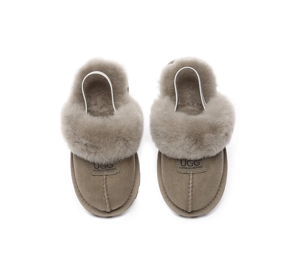 AUSTRALIAN SHEPHERD® UGG Kids Sheepskin Wool Slingback Slippers Suzie