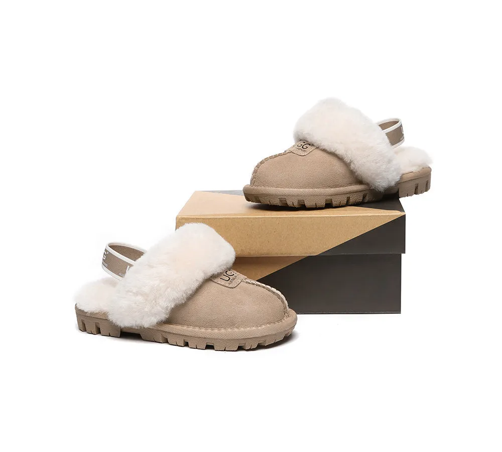 AUSTRALIAN SHEPHERD® UGG Kids Sheepskin Wool Slingback Slippers Suzie