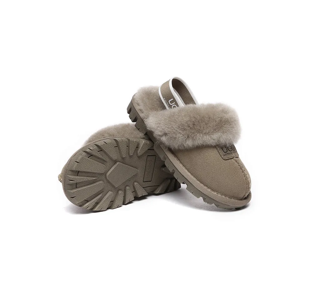 AUSTRALIAN SHEPHERD® UGG Kids Sheepskin Wool Slingback Slippers Suzie