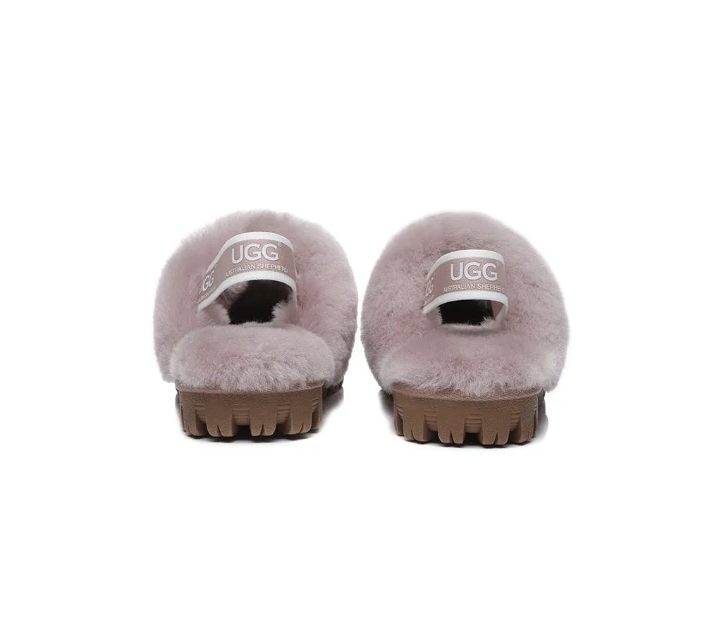 AUSTRALIAN SHEPHERD® UGG Kids Sheepskin Wool Slingback Slippers Waffle Plus