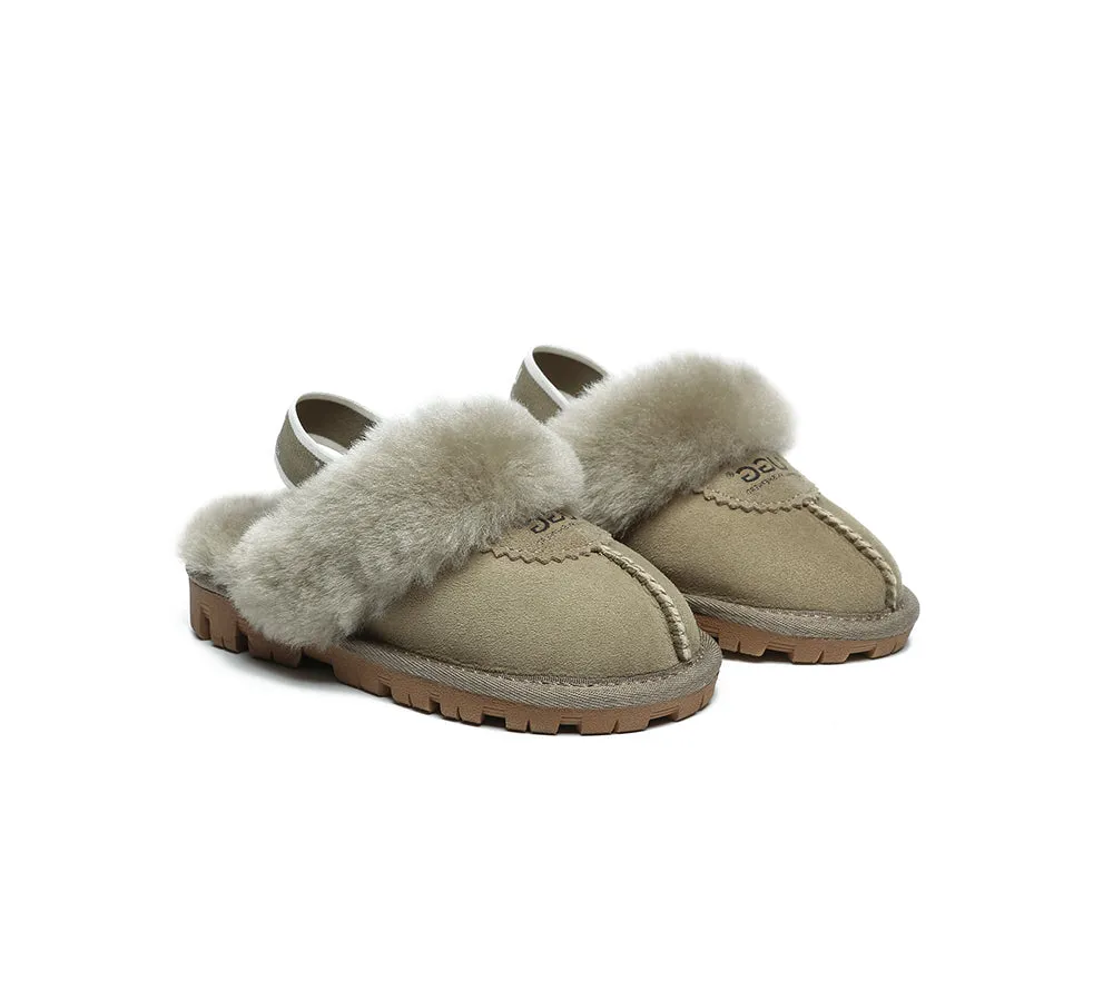 AUSTRALIAN SHEPHERD® UGG Kids Sheepskin Wool Slingback Slippers Waffle Plus