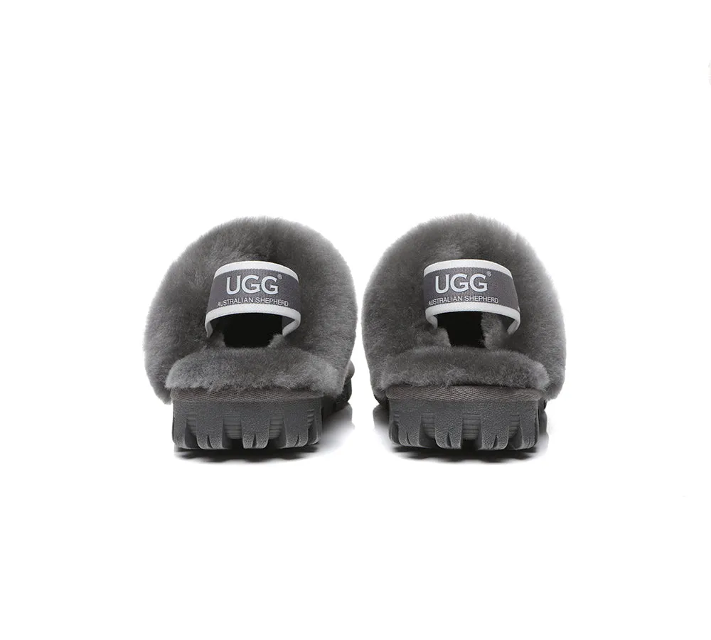 AUSTRALIAN SHEPHERD® UGG Kids Sheepskin Wool Slingback Slippers Waffle Plus