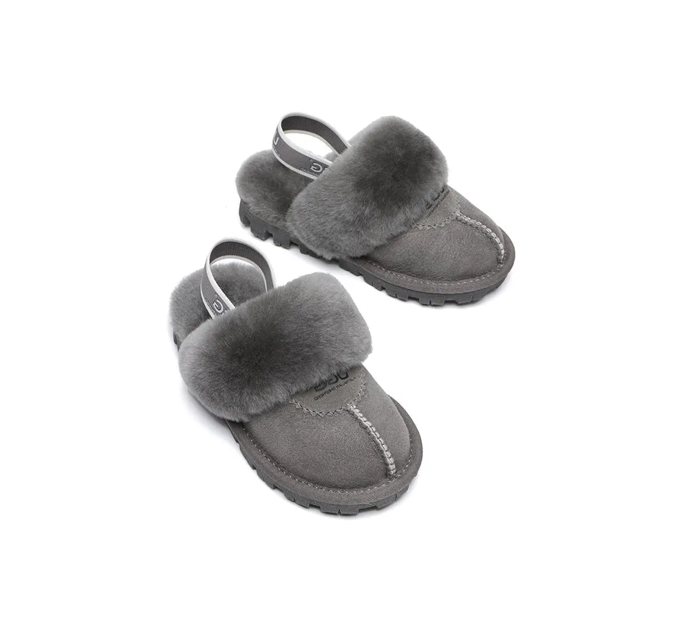 AUSTRALIAN SHEPHERD® UGG Kids Sheepskin Wool Slingback Slippers Waffle Plus