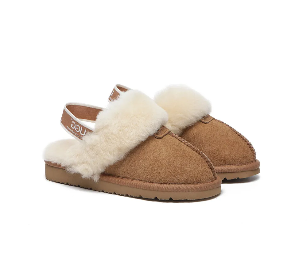 AUSTRALIAN SHEPHERD® UGG Kids Sheepskin Wool Strap Slingback Slippers Suzie