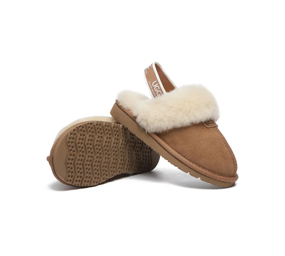 AUSTRALIAN SHEPHERD® UGG Kids Sheepskin Wool Strap Slingback Slippers Suzie