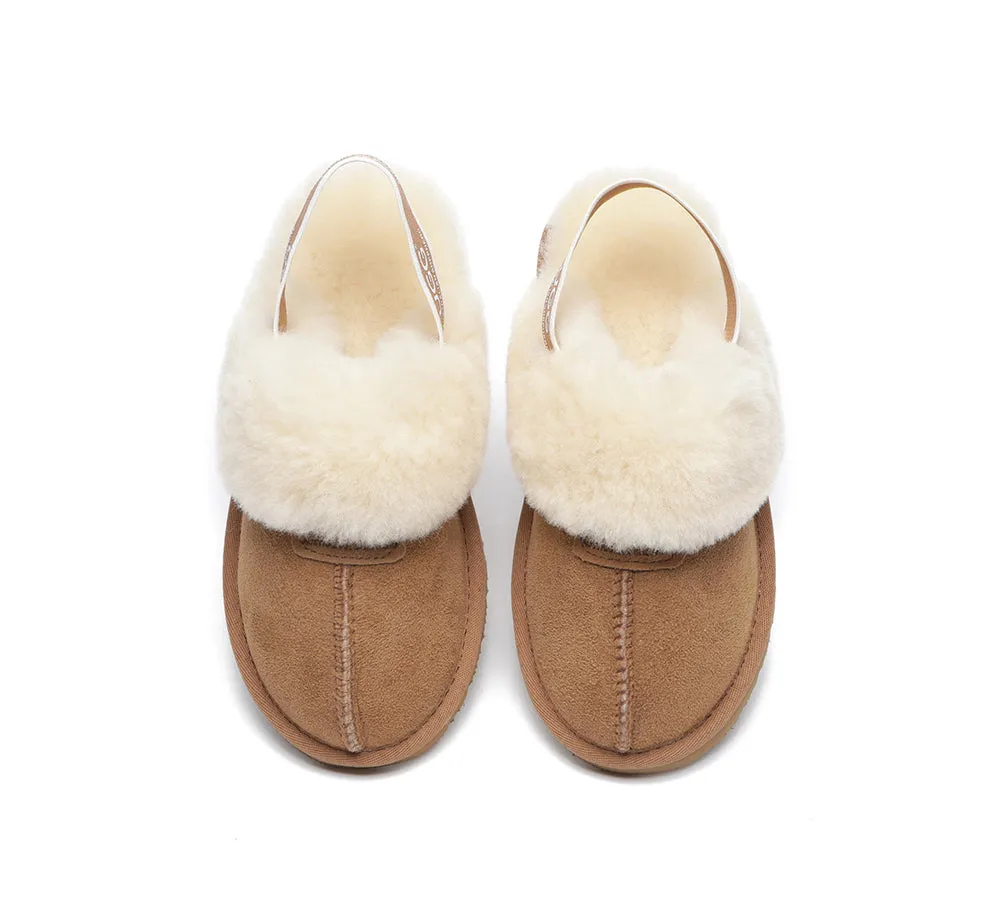 AUSTRALIAN SHEPHERD® UGG Kids Sheepskin Wool Strap Slingback Slippers Suzie