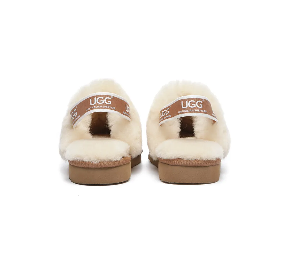 AUSTRALIAN SHEPHERD® UGG Kids Sheepskin Wool Strap Slingback Slippers Suzie