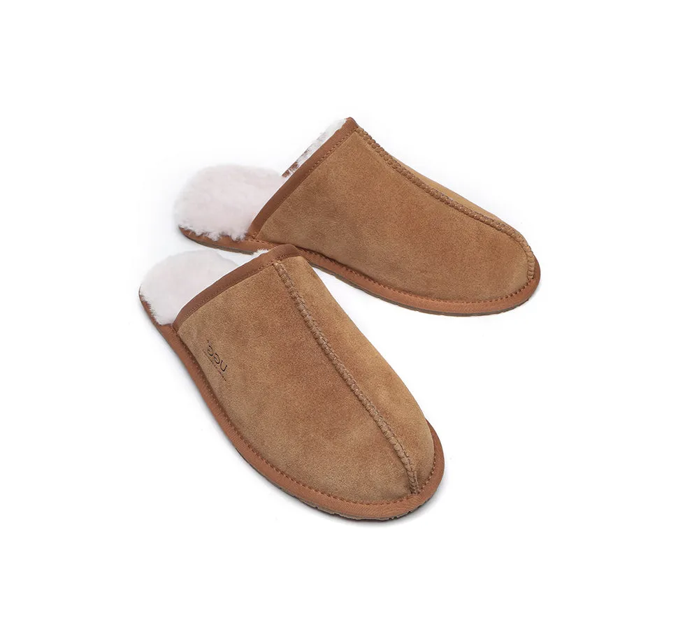 AUSTRALIAN SHEPHERD® UGG Men Sheepskin Wool Scuff Slippers Bennett