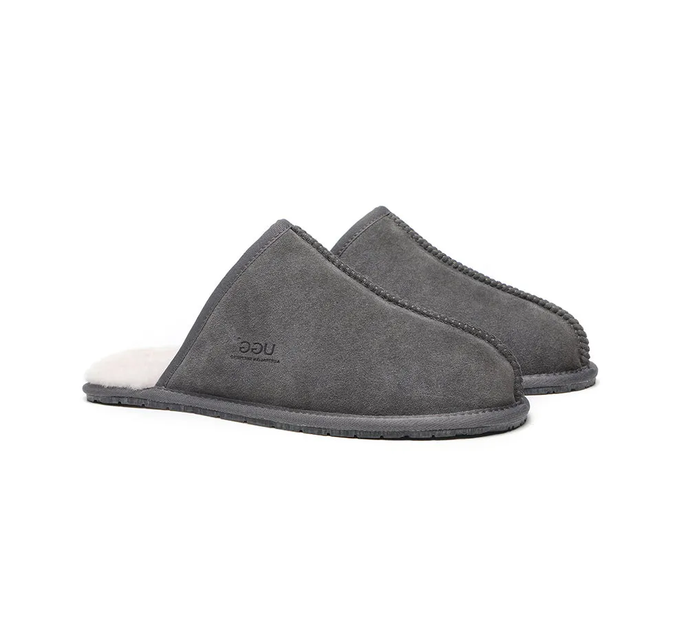 AUSTRALIAN SHEPHERD® UGG Men Sheepskin Wool Scuff Slippers Bennett