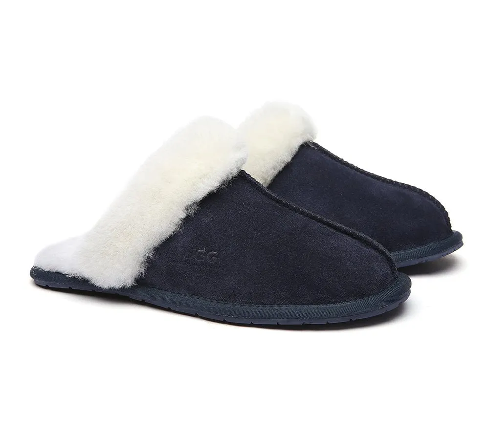 AUSTRALIAN SHEPHERD® UGG Premium Sheepskin Wool Scuff Slippers Rosa