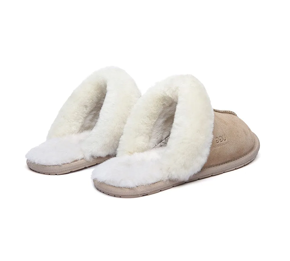 AUSTRALIAN SHEPHERD® UGG Premium Sheepskin Wool Scuff Slippers Rosa