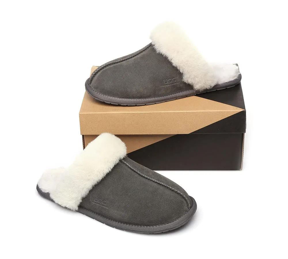 AUSTRALIAN SHEPHERD® UGG Premium Sheepskin Wool Scuff Slippers Rosa